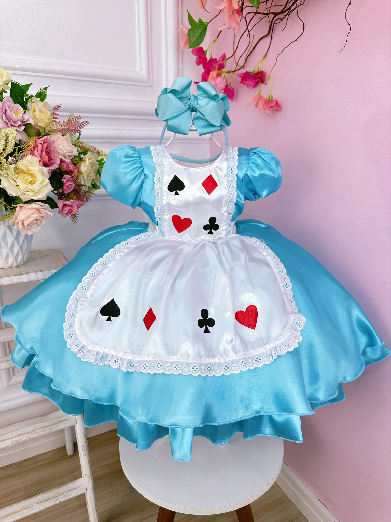 Vestido Infantil Alice no Pais das Maravilhas Festa Luxo – MayaPitaya