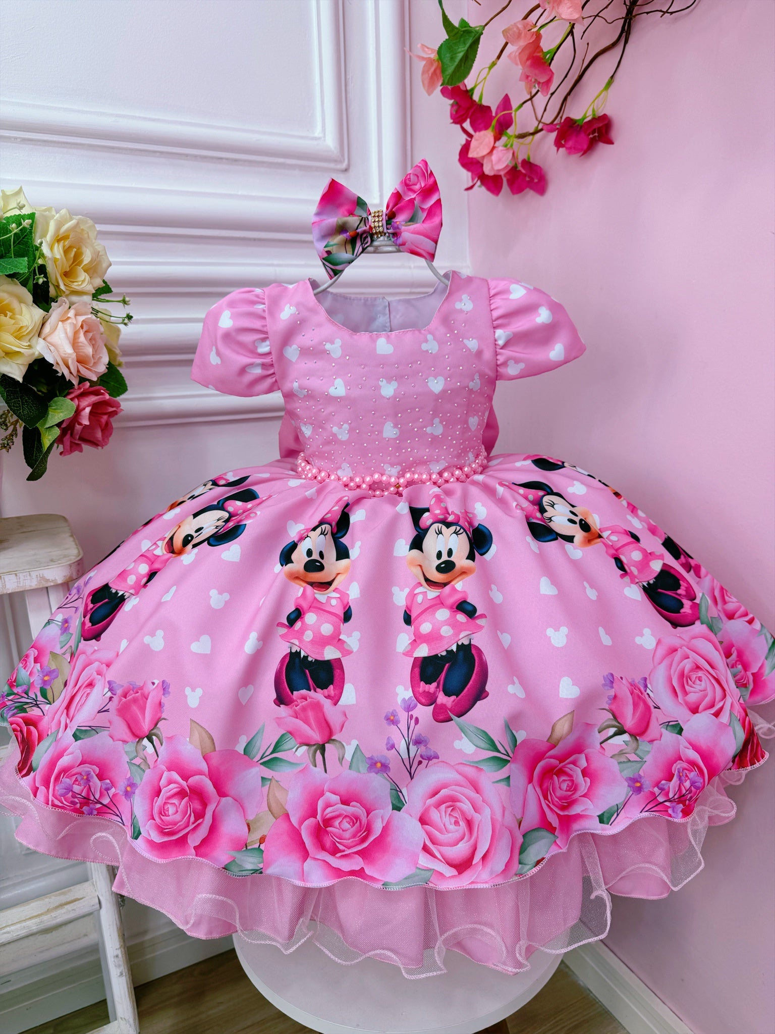 Dress Vestidos Minnie Mouse Rosa Vestido Minnie Mouse Rosa Vestido