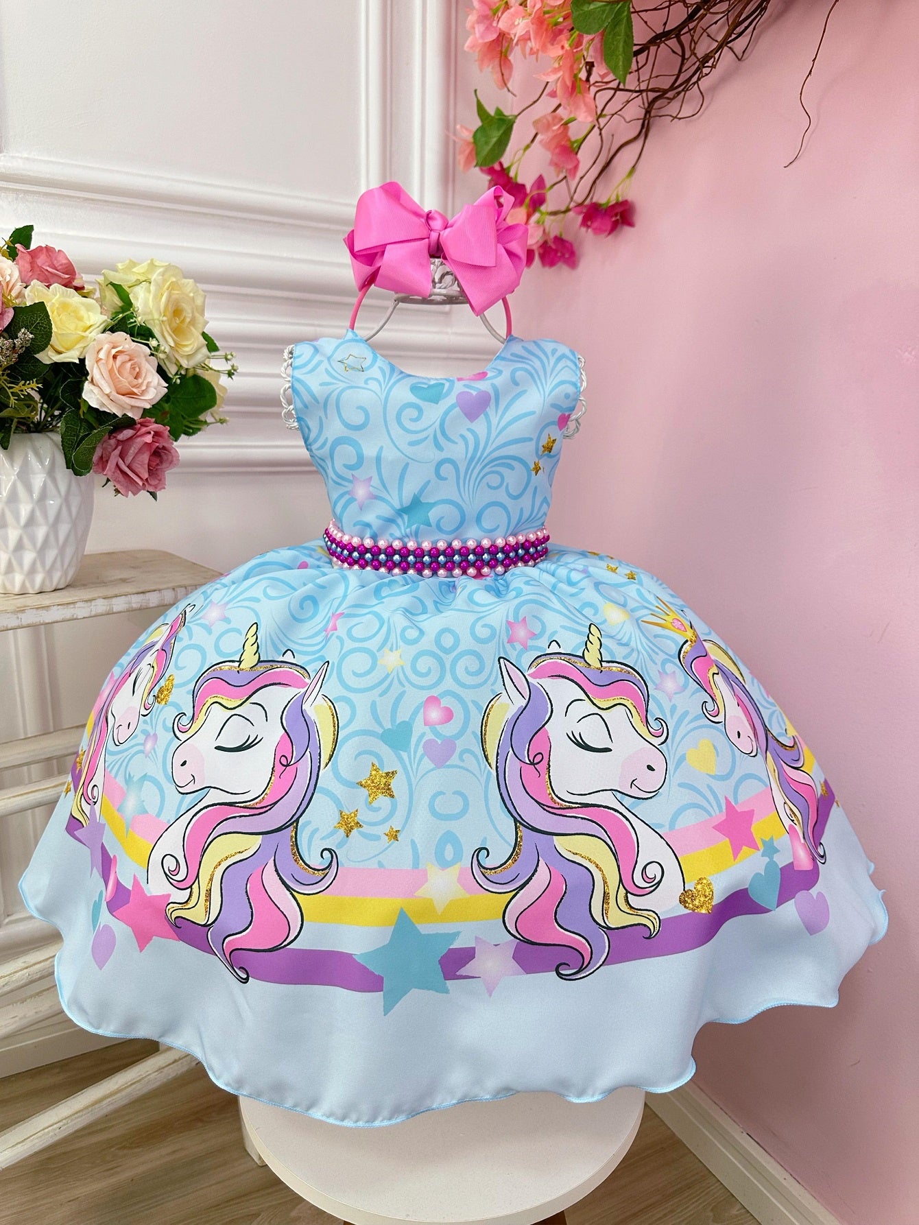 Moda Evangelica Vestido De Unicórnio Vestido Infantil Vestidos De