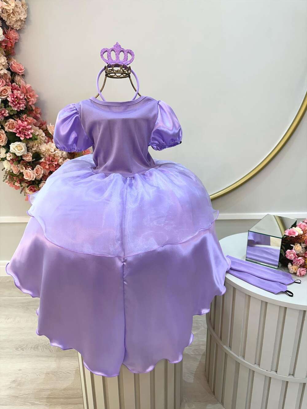 Fantasia Infantil Princesa Sofia com Tiara e Luva