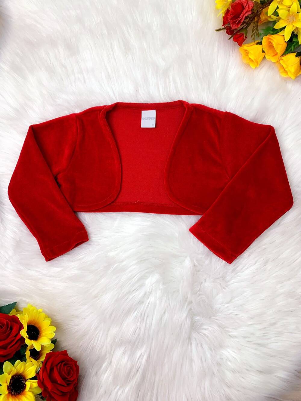 Bolero Infantil Soft Vermelho Sem Botão Confort Luxo