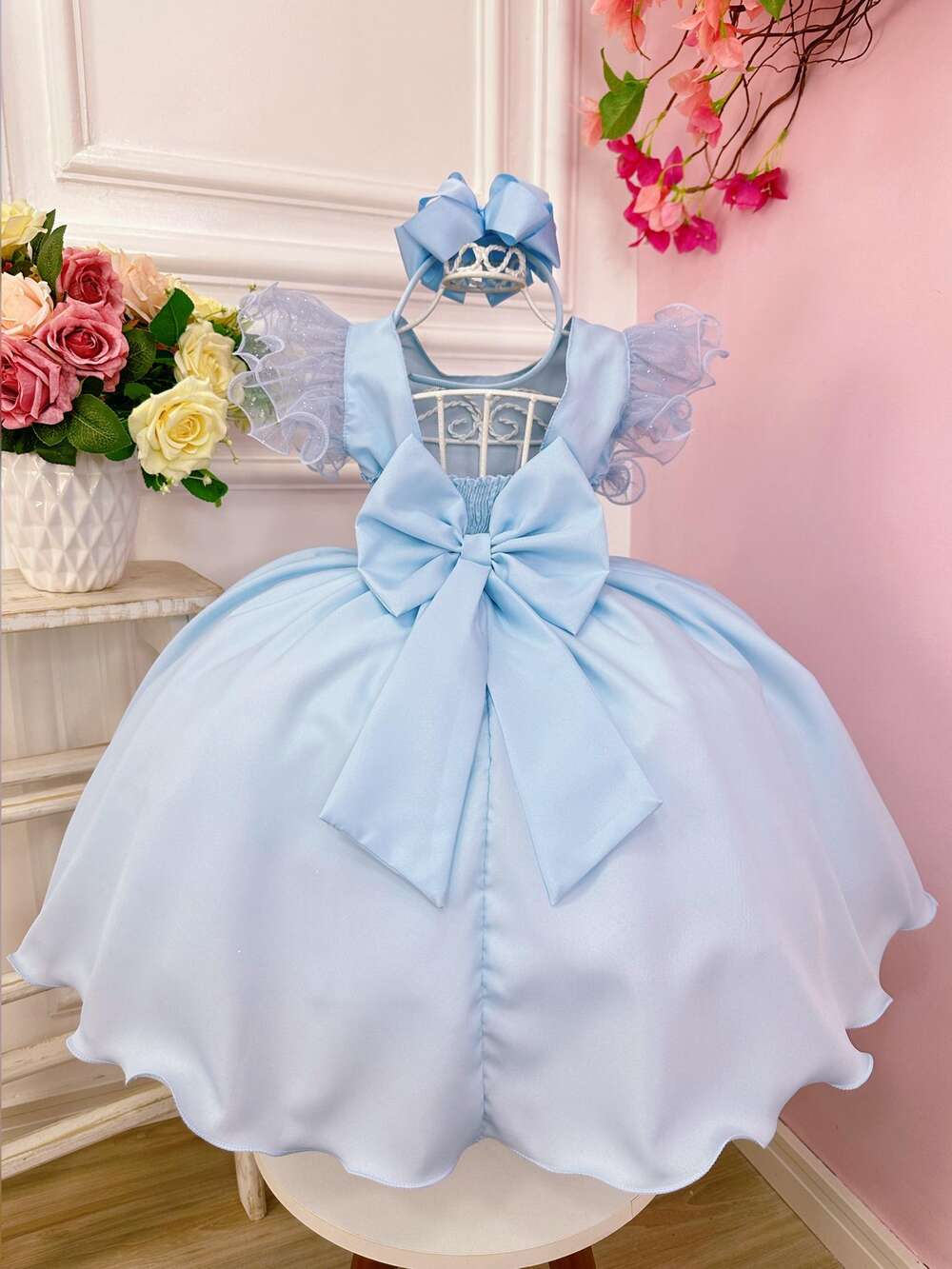 Vestido Infantil Princesas Frozen Elsa e Anna C/ Capa