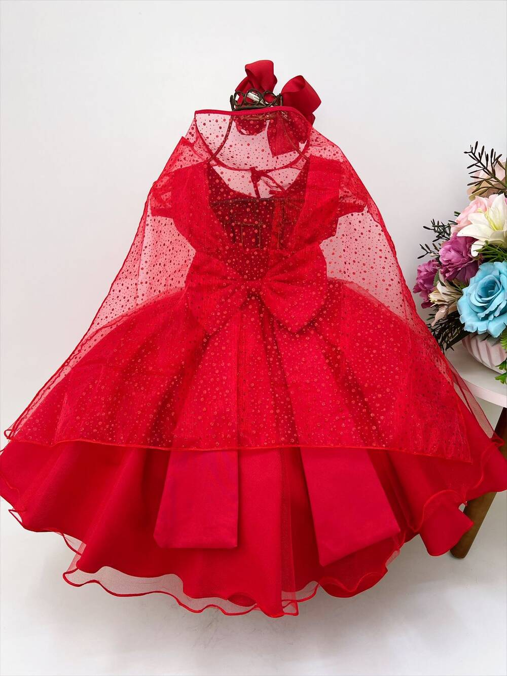 Vestido Infantil Chapeuzinho Vermelho Elena de Avalor e Capa