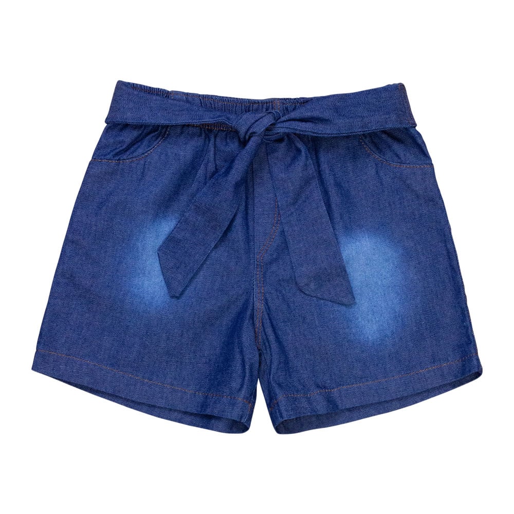 Shorts Infantil Jeans Com Faixa Amarração – Super Estiloso