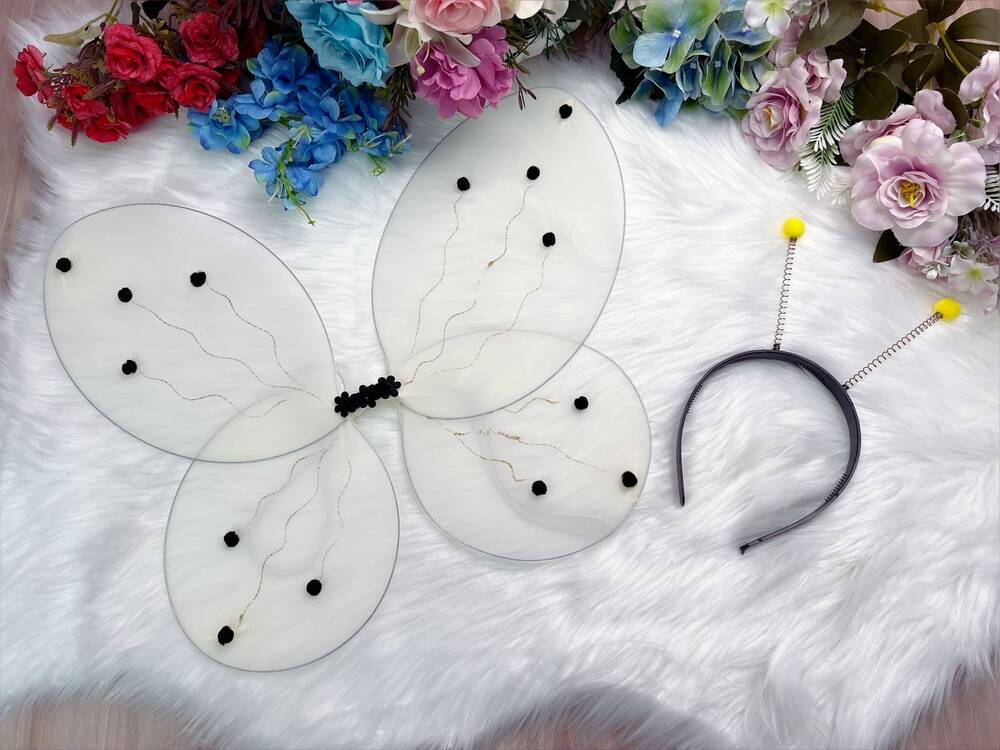 Kit Asa Com Tiara  Abelhinha