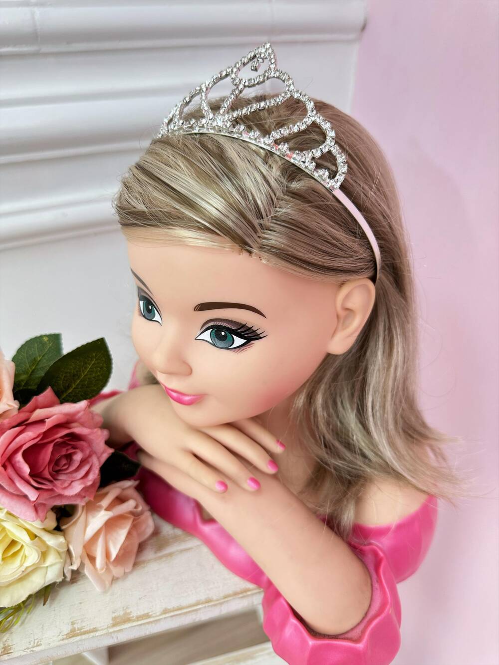 Coroa Infantil Realeza Coração C/ Pingente Prata e Dourada