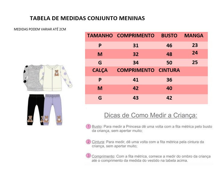 Conjunto Infantil Moletom Flanelado Cinza e Preto C/ Zíper Ursinho
