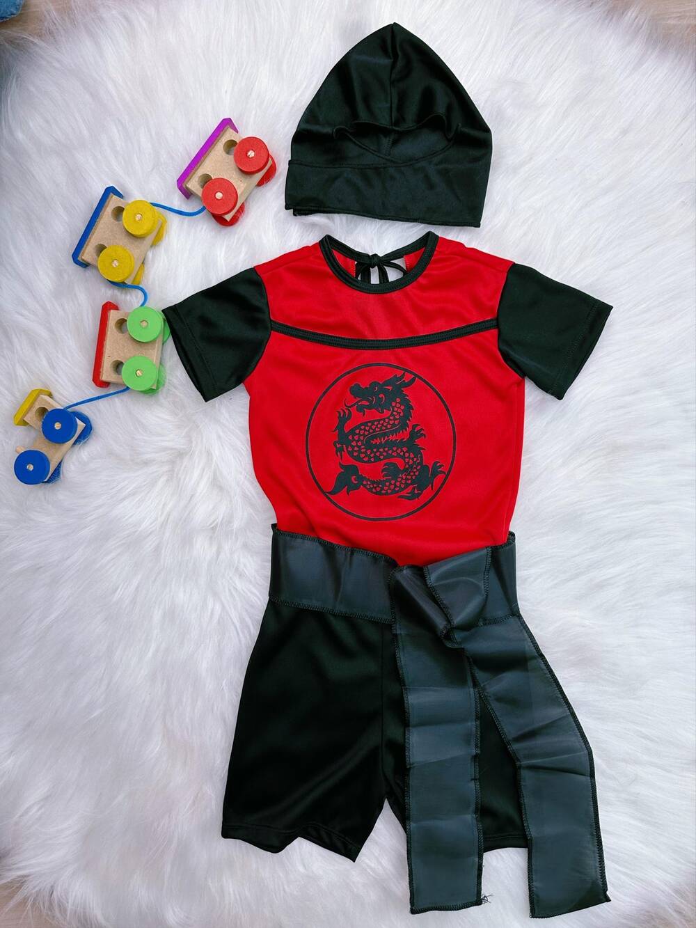 Fantasia Infantil Guerreiro Ninja Samurai C/ Faixa Festas