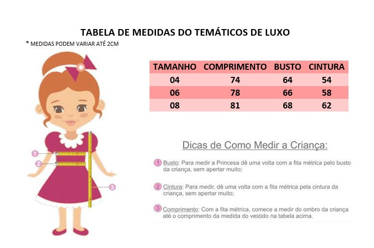 Vestido Infantil Encontro das Princesas Rosa C/ Corações