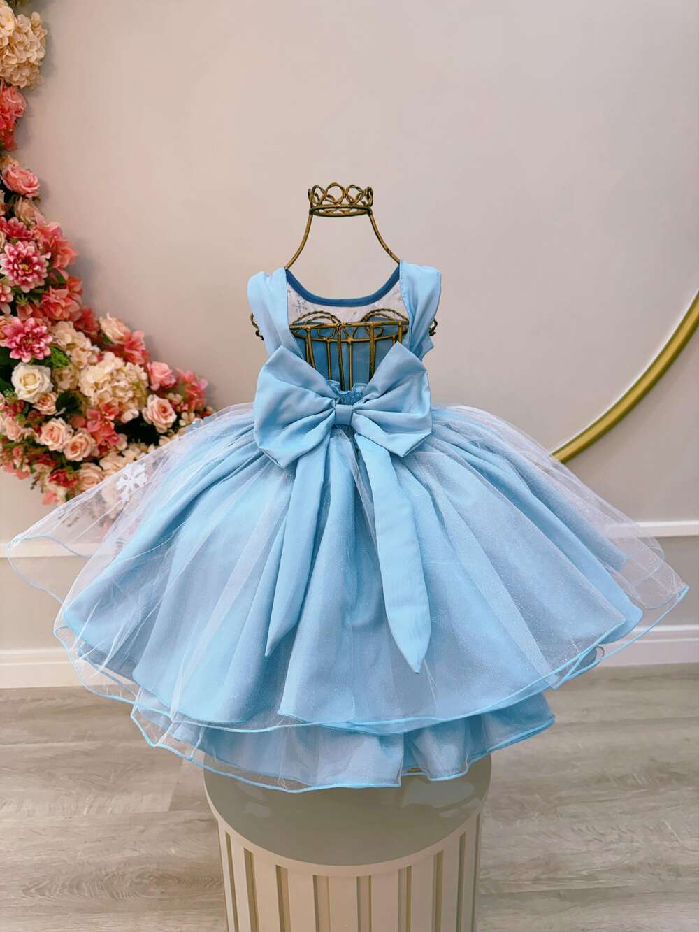 Vestido Infantil Frozen Princesas Capa de Luxo Aniversário