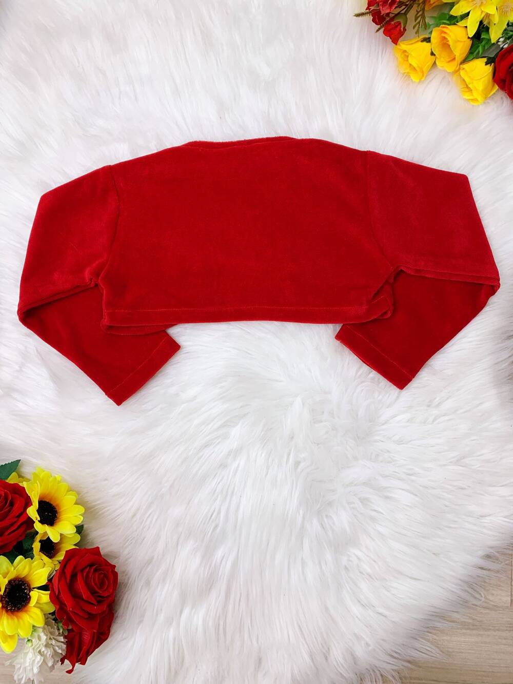 Bolero Infantil Soft Vermelho Sem Botão Confort Luxo