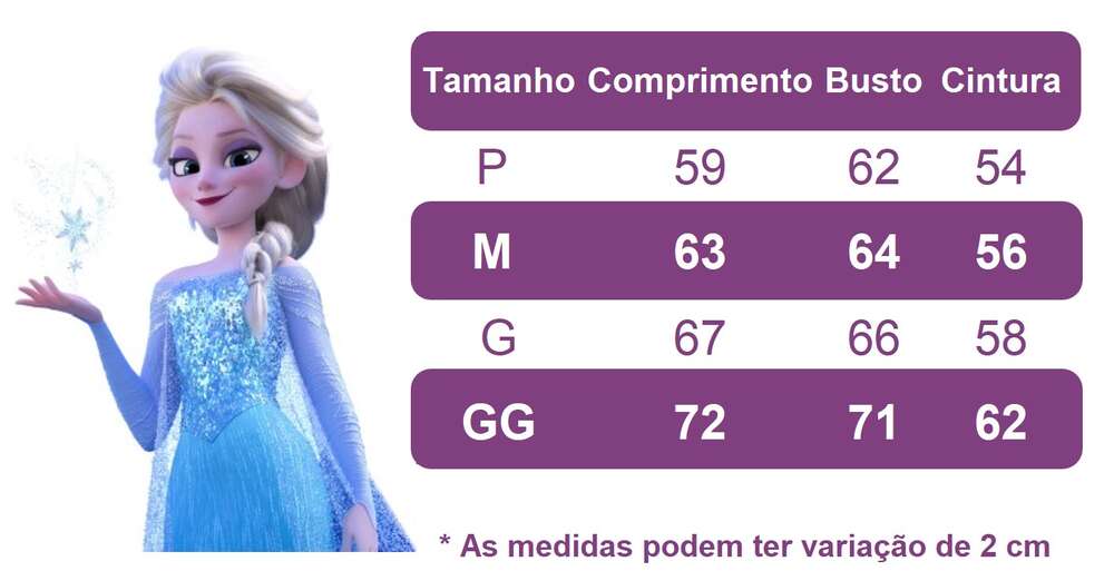 Fantasia Infantil Frozen e Cinderela Com Tiara Princesas