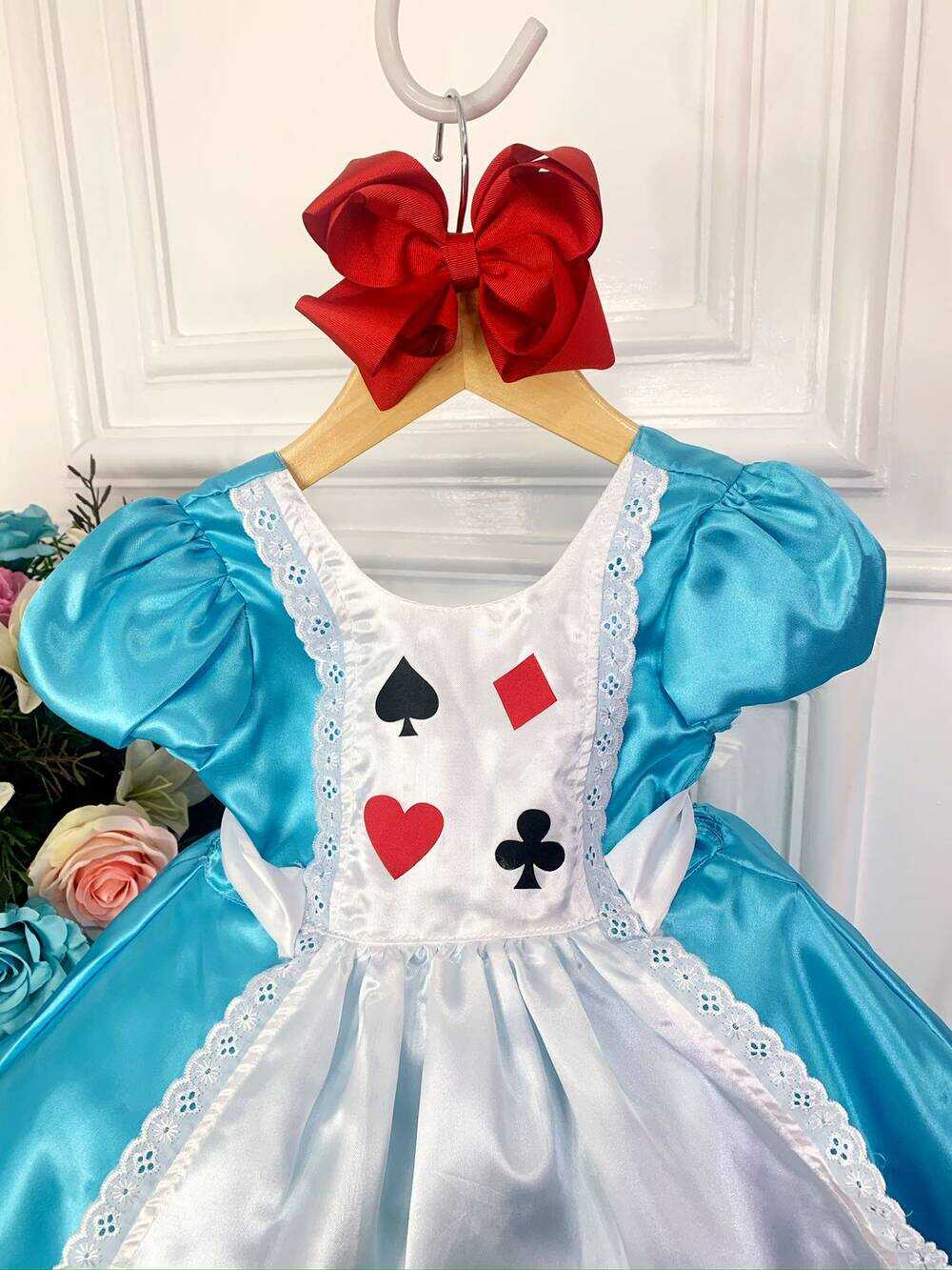 Vestido Infantil Alice no Pais das Maravilhas Festa Luxo