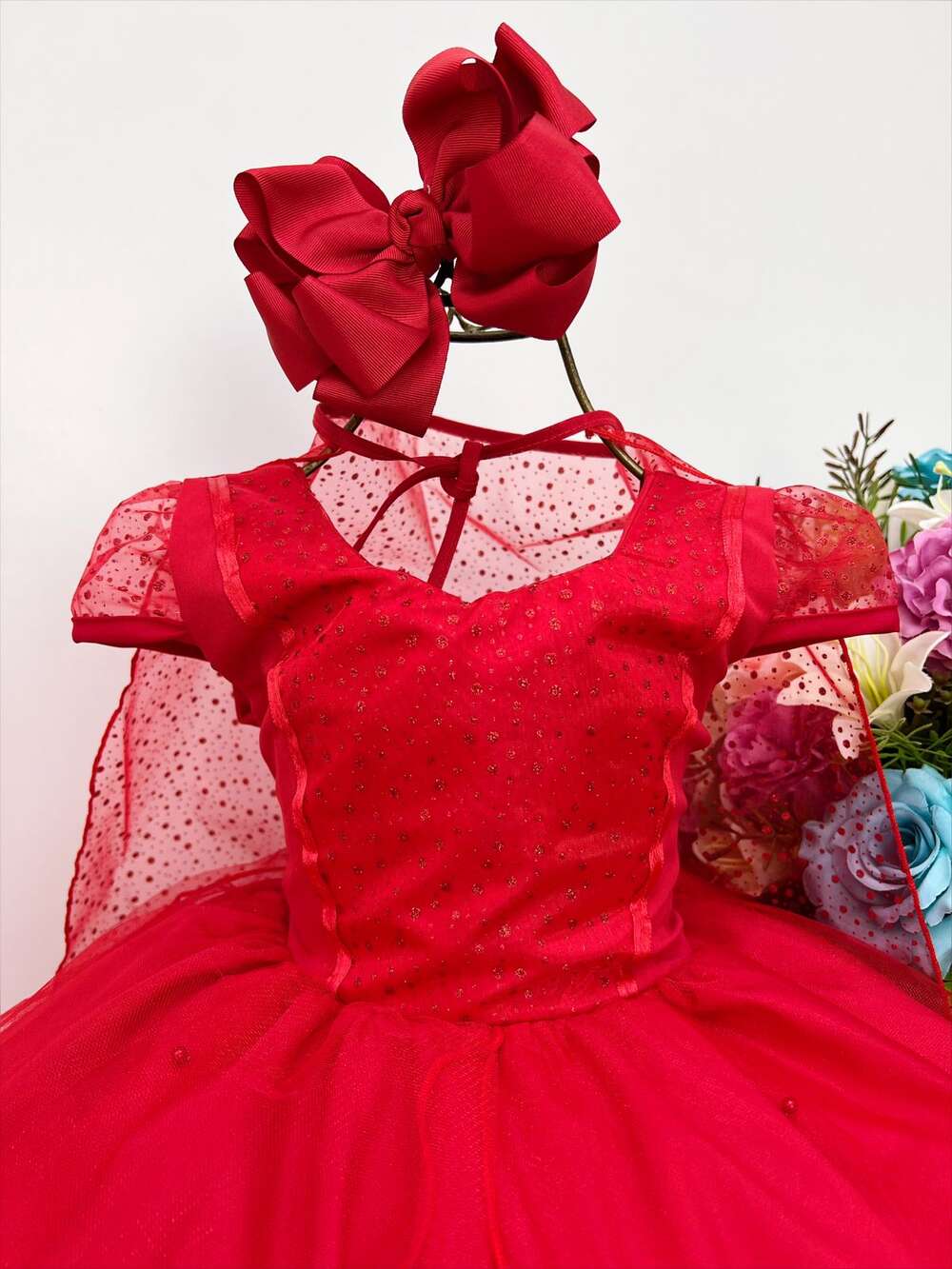 Vestido Infantil Chapeuzinho Vermelho Elena de Avalor e Capa