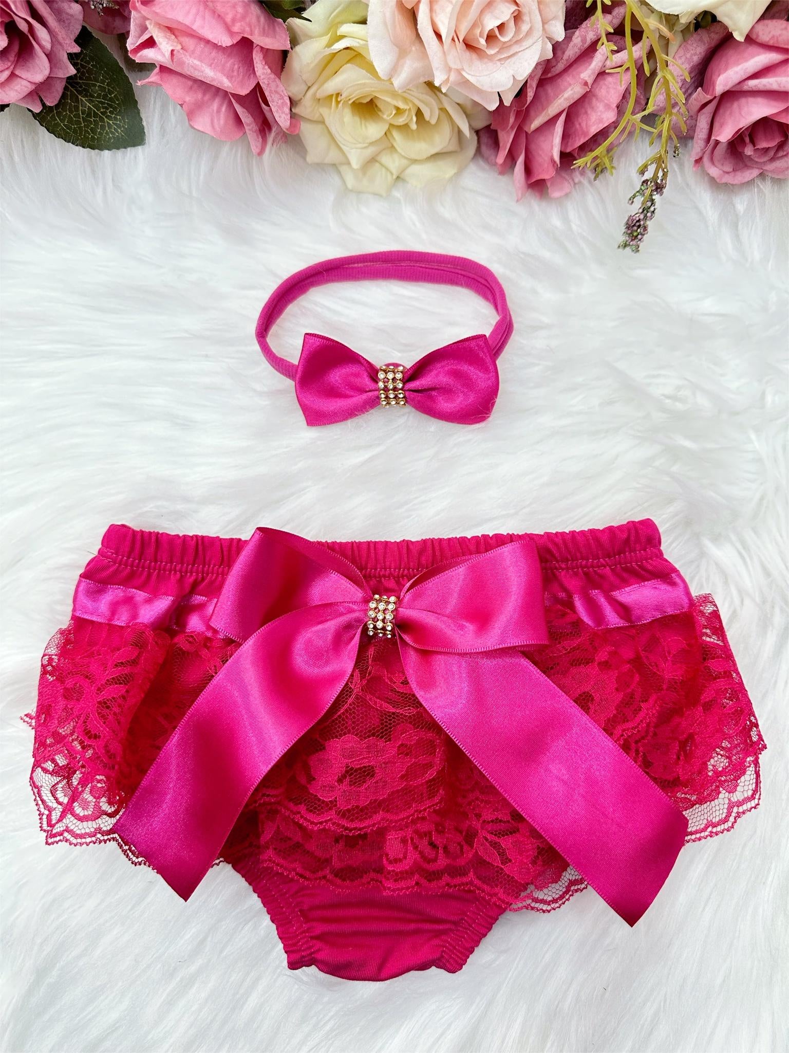 Kit Calcinha Bunda Rica C/ Faixa e Lacinho Strass Várias Cores
