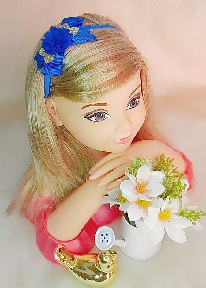 Faixinha de Cabelo Bebê Aplique de Flor Dourada Várias Cores