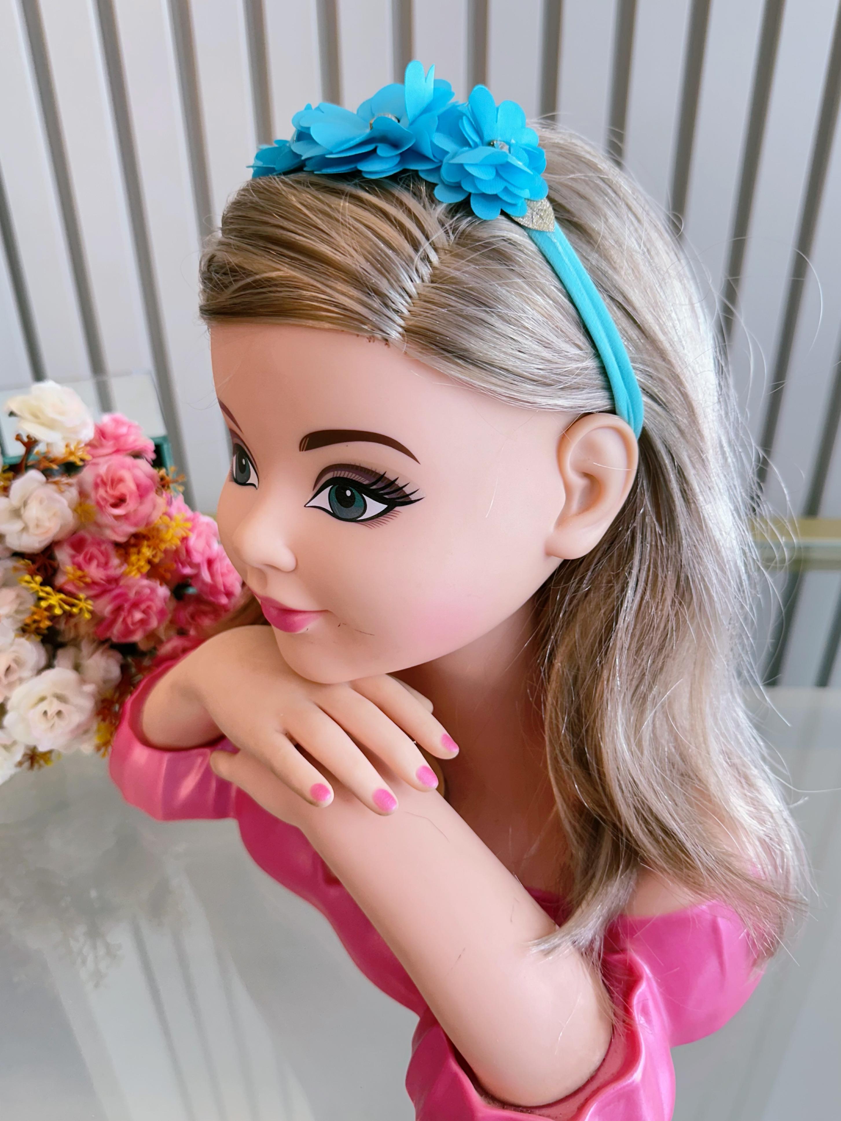 Faixinha de Cabelo Bebê C/ Laço Strass Florzinha Várias Cores