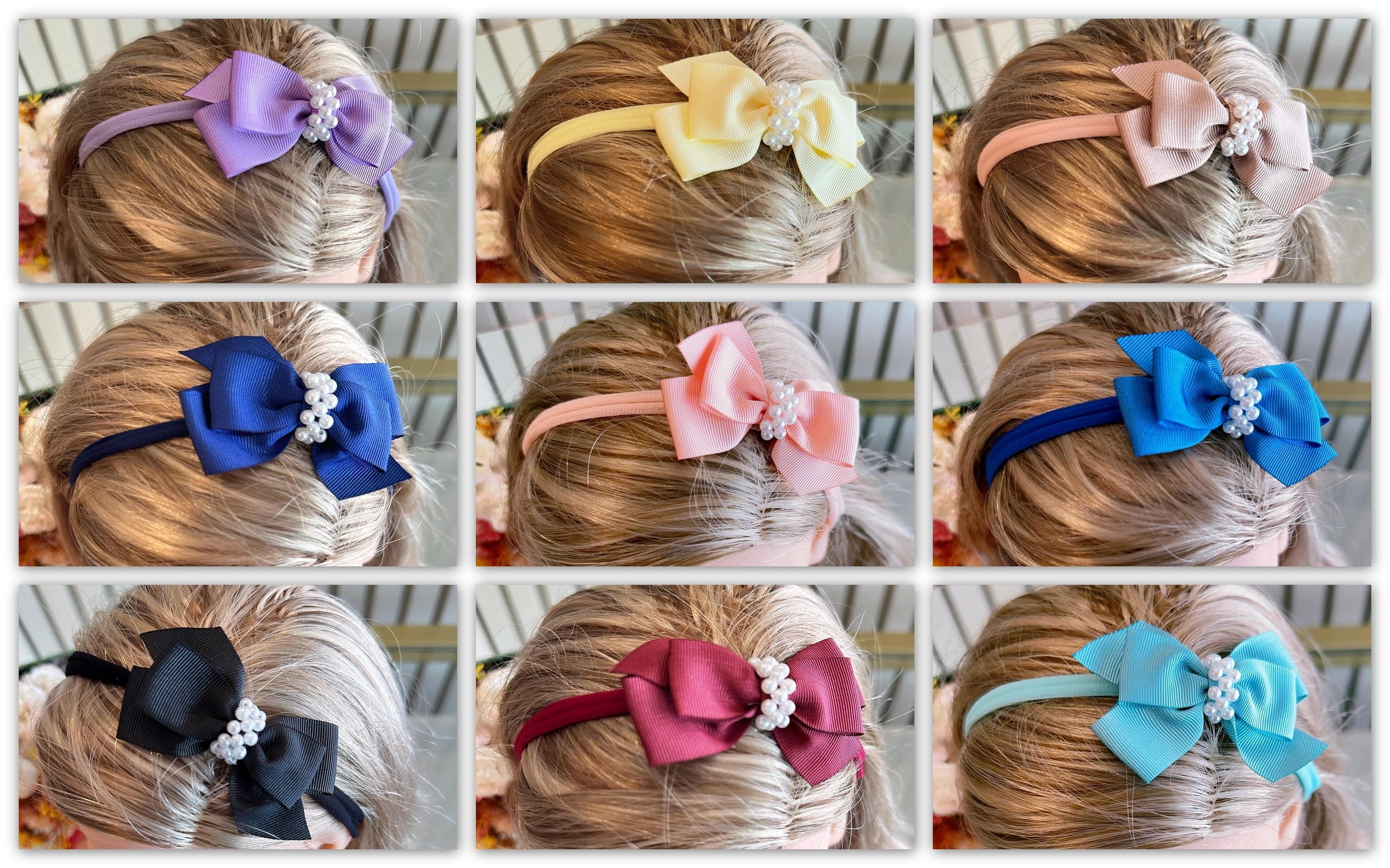 Faixinha de Cabelo Bebê Com Pérolas Fofura Várias Cores