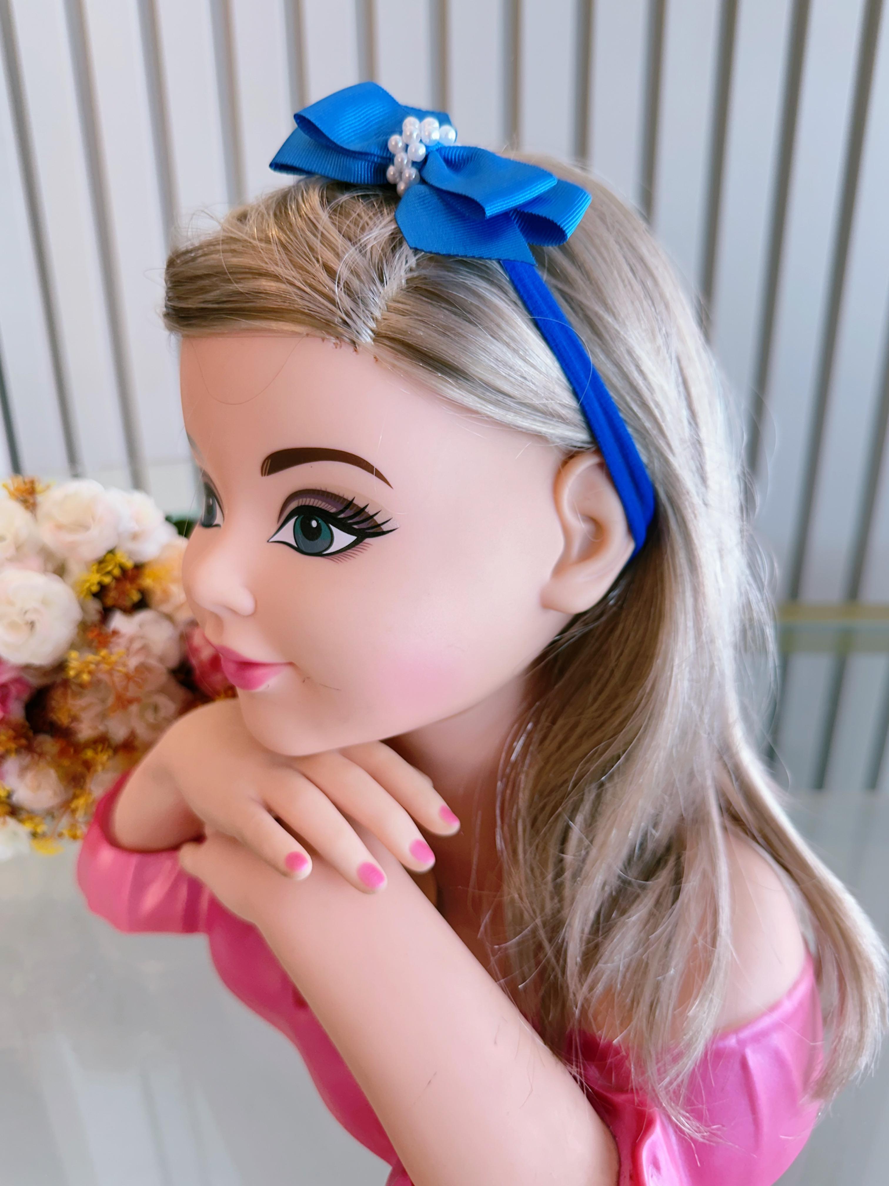 Faixinha de Cabelo Bebê Com Pérolas Fofura Várias Cores