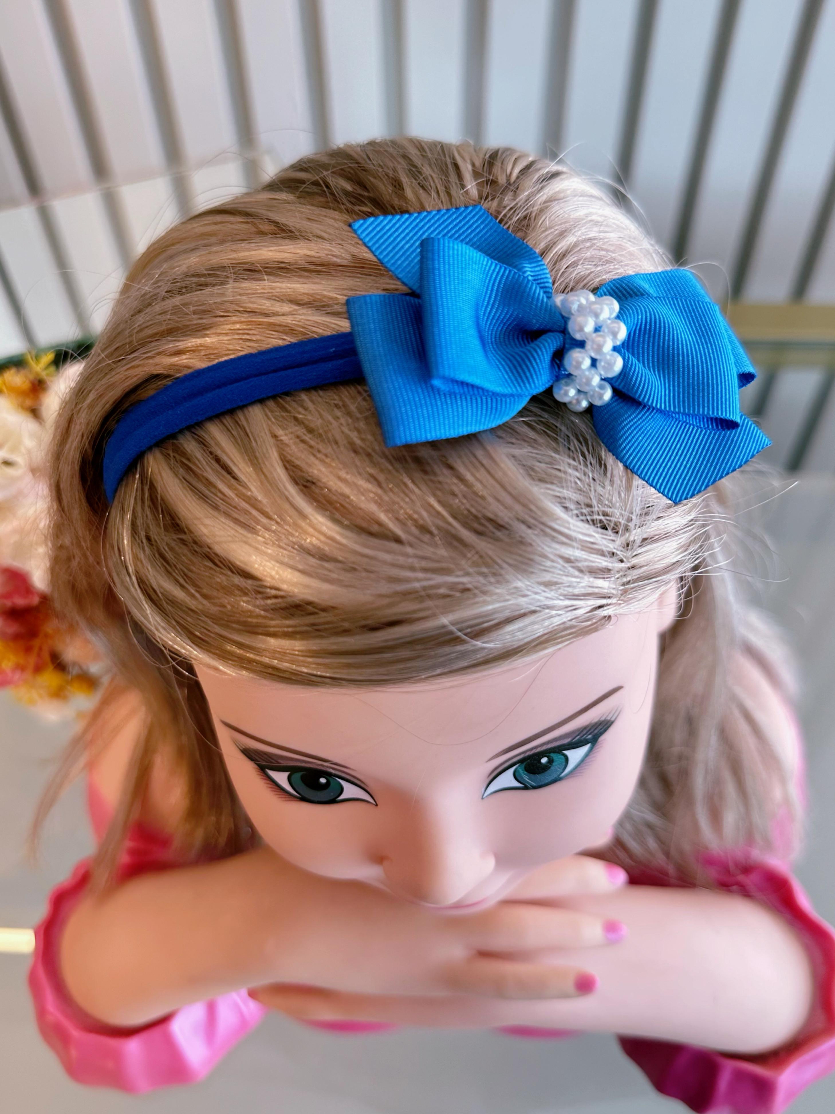 Faixinha de Cabelo Bebê Com Pérolas Fofura Várias Cores