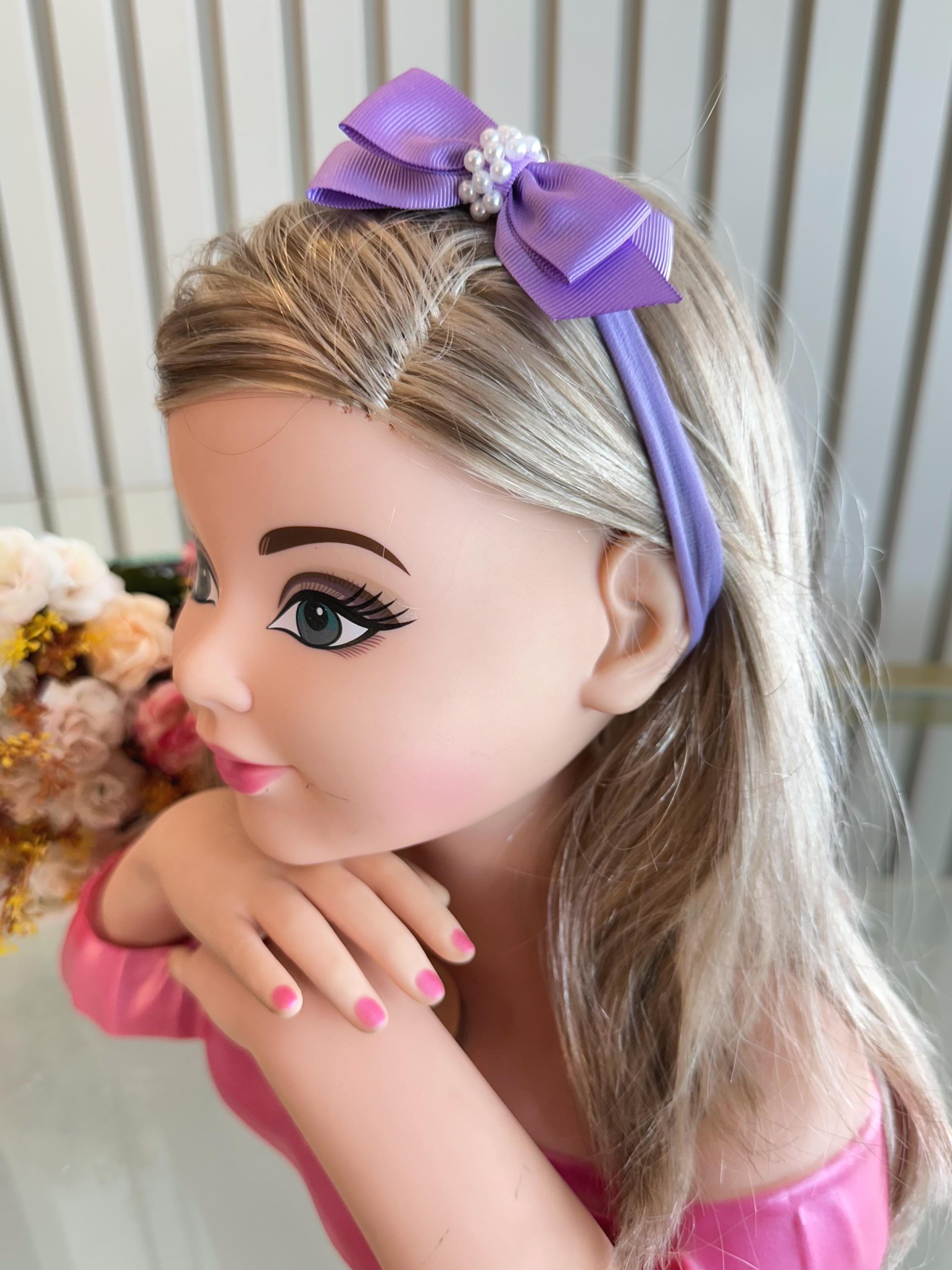 Faixinha de Cabelo Bebê Com Pérolas Fofura Várias Cores