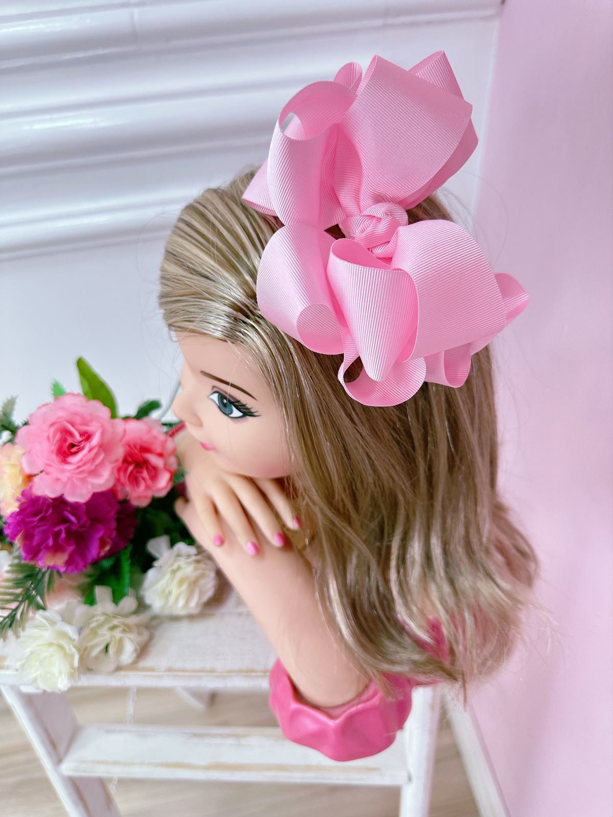 Laço Infantil Rosa Maxx Nó Com Bico de Pato