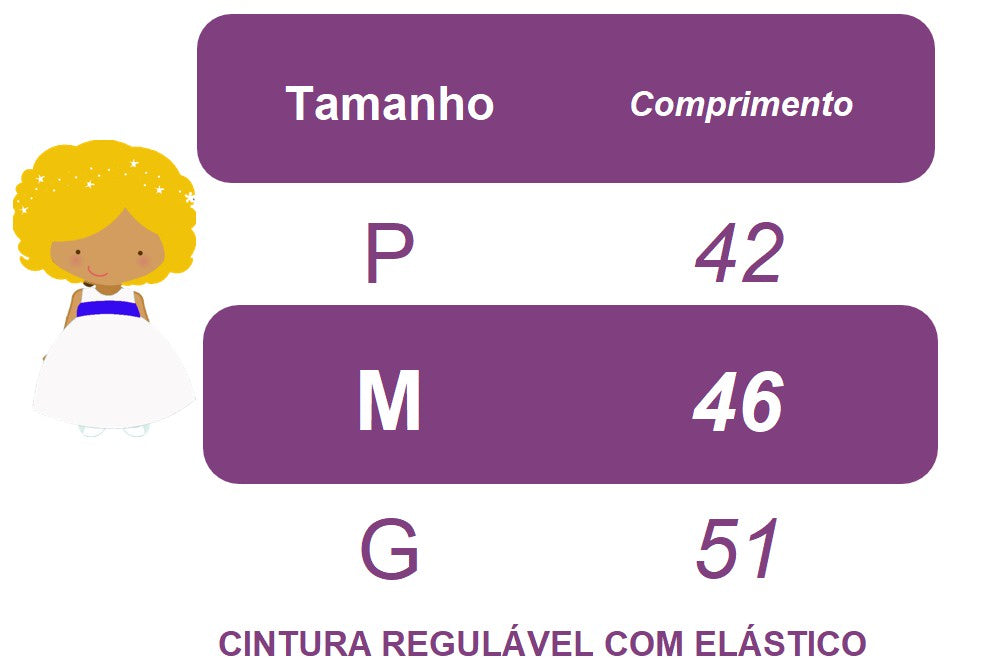 Saiote de Armação Infantil Anaguá Tule com Forro - Ysa Kids