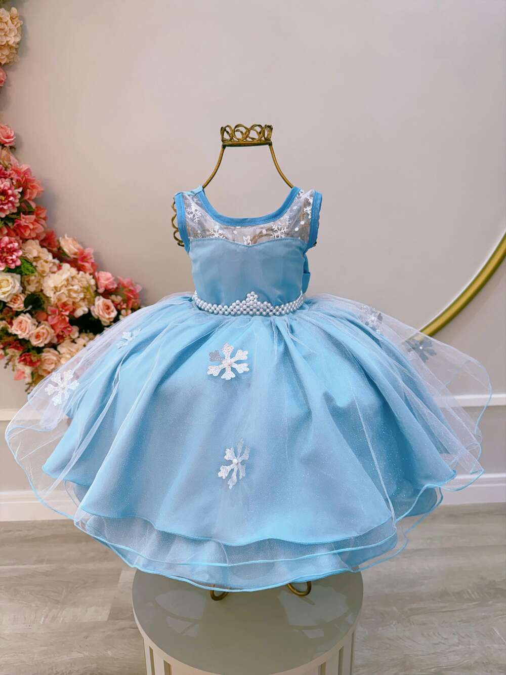 Vestido Infantil Frozen Princesas Capa de Luxo Aniversário