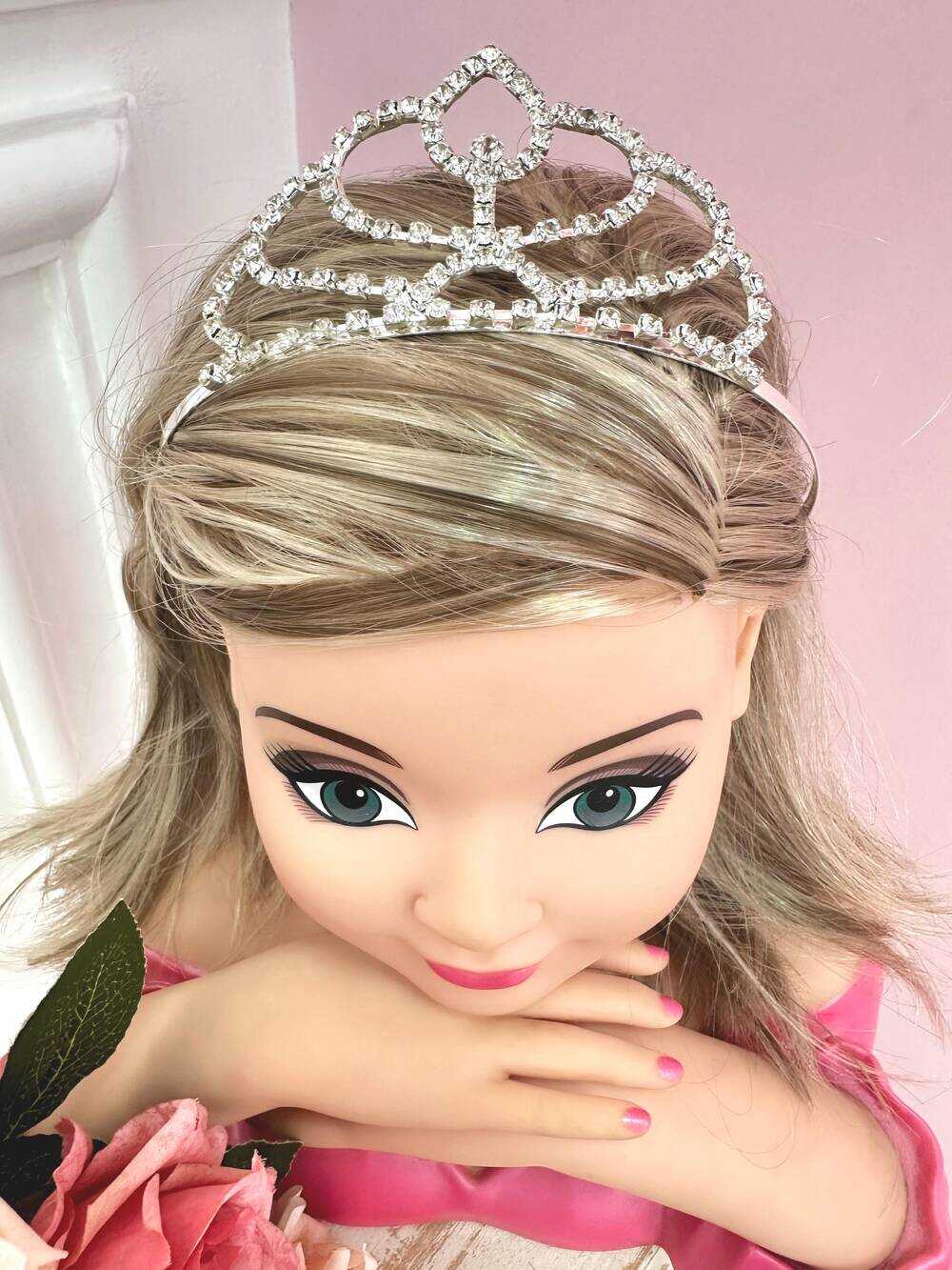 Coroa Infantil Realeza Coração Prata e Dourada Super Luxo