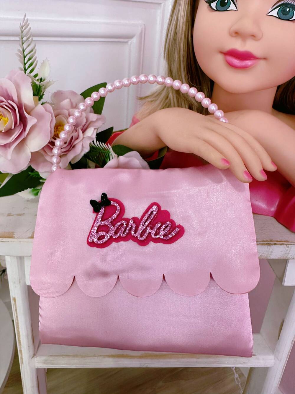 Kit Infantil Tiara e Bolsinha da Barbie Rosa