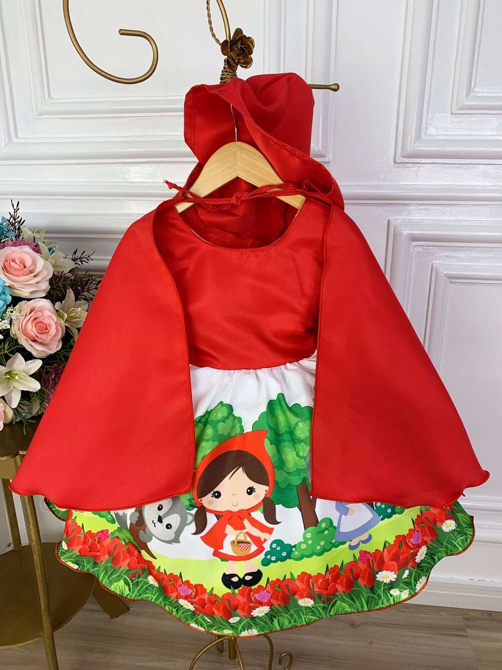 Vestido Infantil Chapeuzinho Vermelho Com Capuz