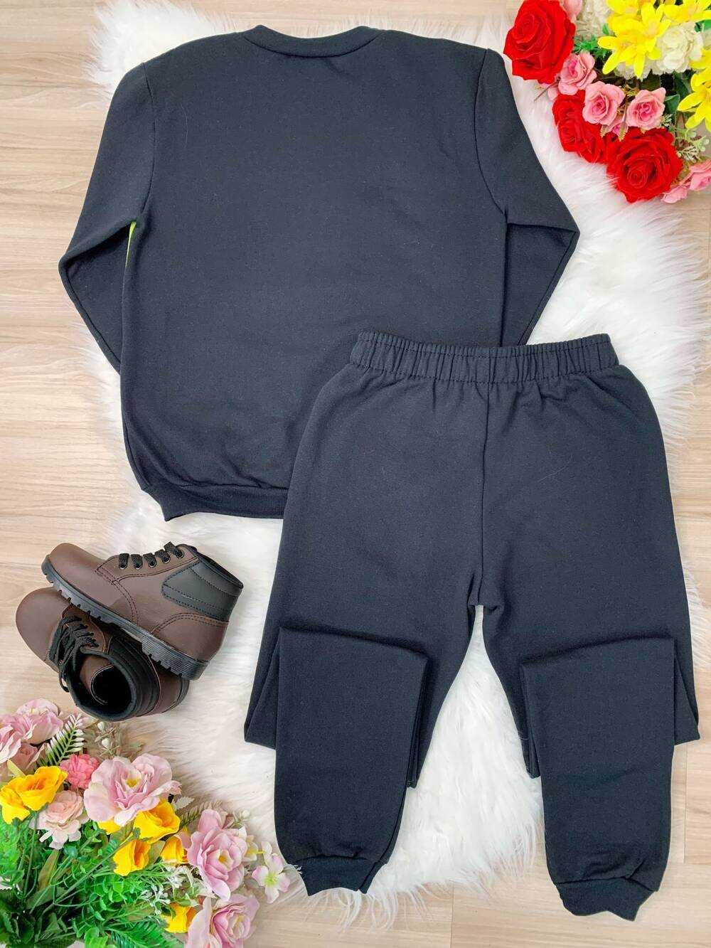 Conjunto de Moletom Blusa e Calça Preto Jay Yes to Spring