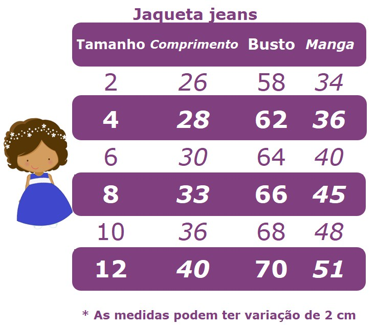 Jaqueta Infantil Jeans Azul Casual Luxo