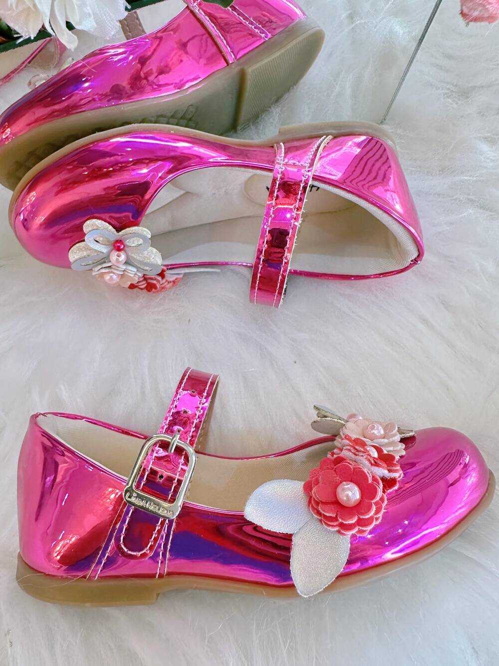 Sapatinho Pink Metalizado Jardim Encantado Luxo