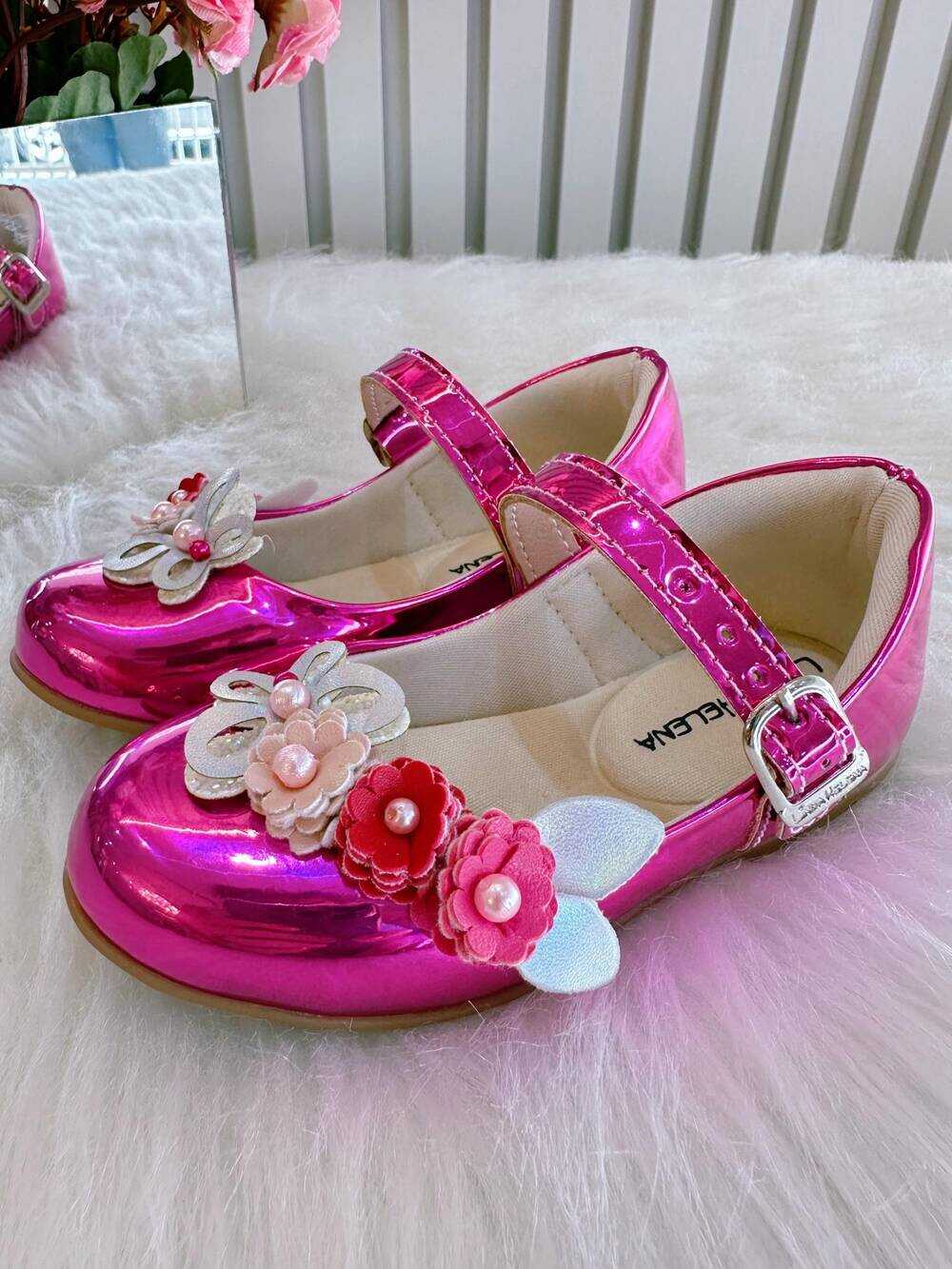 Sapatinho Pink Metalizado Jardim Encantado Luxo