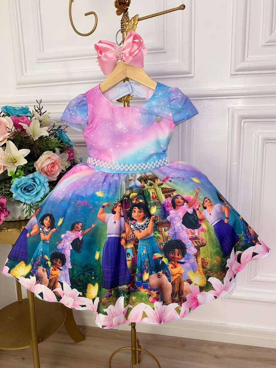 Vestido Infantil Família Madrigal Mirabel Encanto Princesa