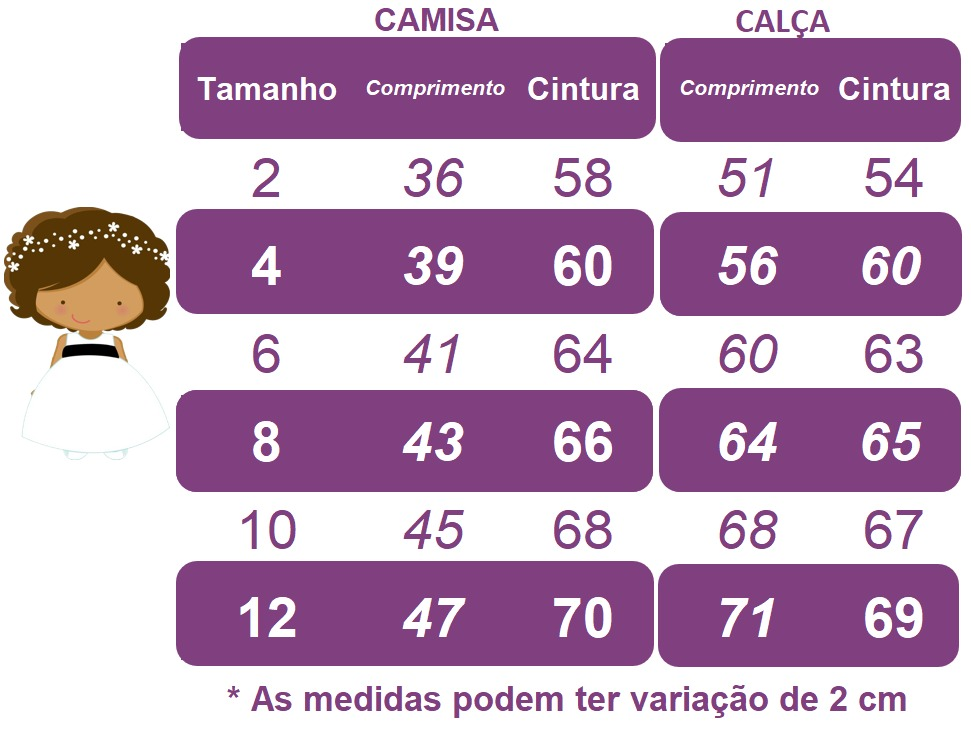 Conjunto infantil C/ Blusa Branca e Calça Jeans Azul Bolsinha