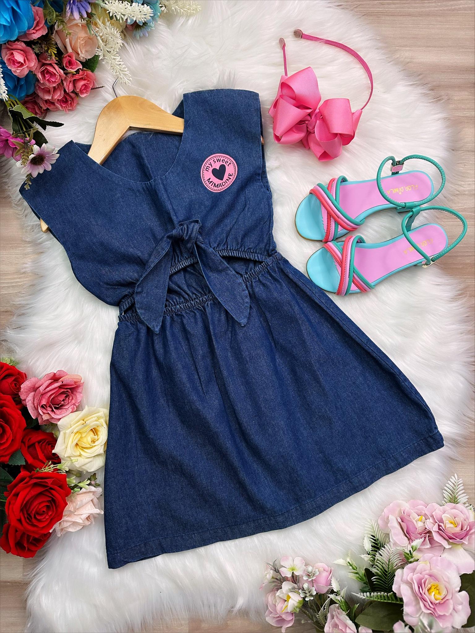 Vestido Infantil de Jeans My Sweet Luxo