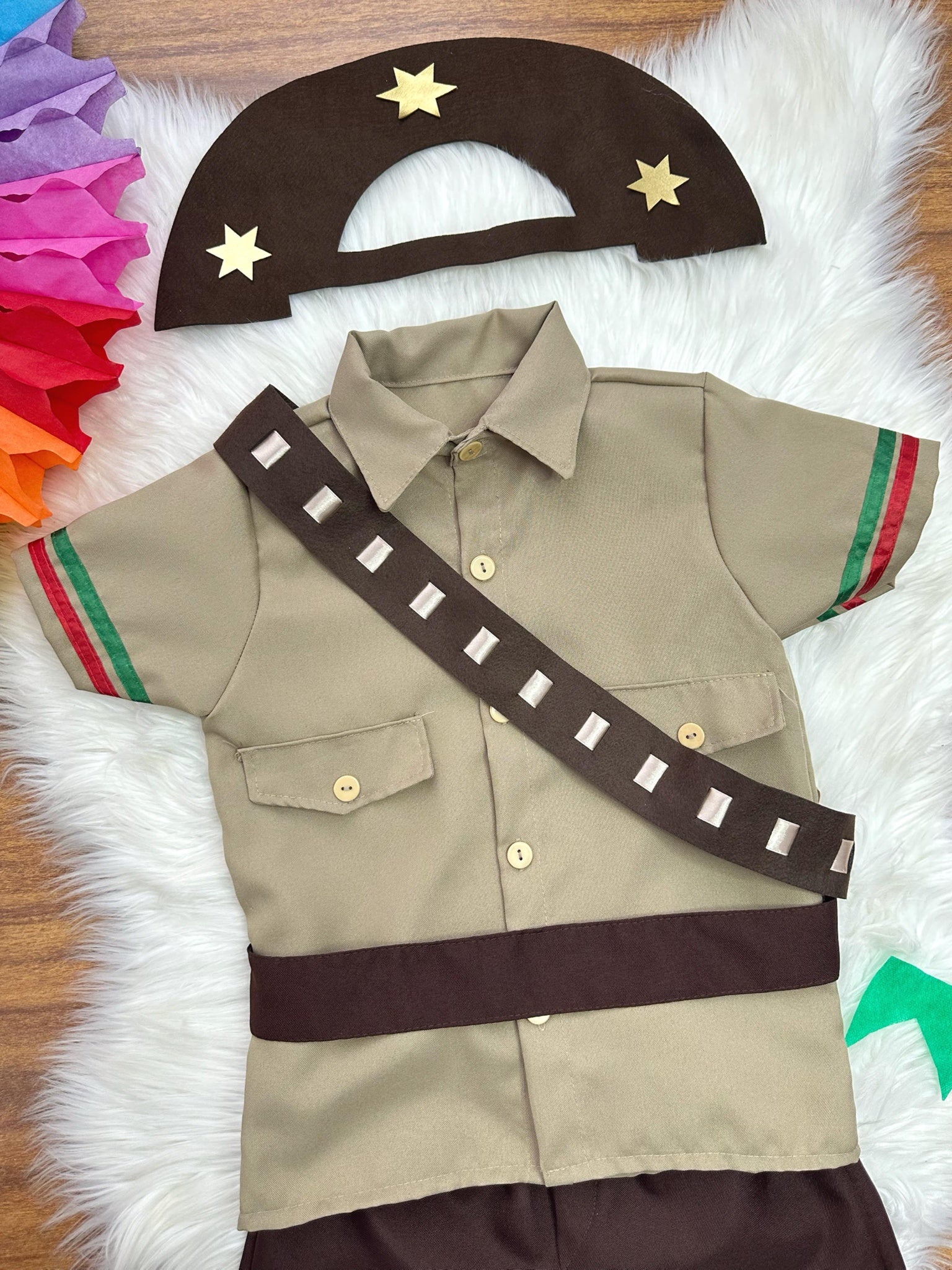 Conjunto Infantil Fantasia Junino Cangaceiro Lampião Marrom