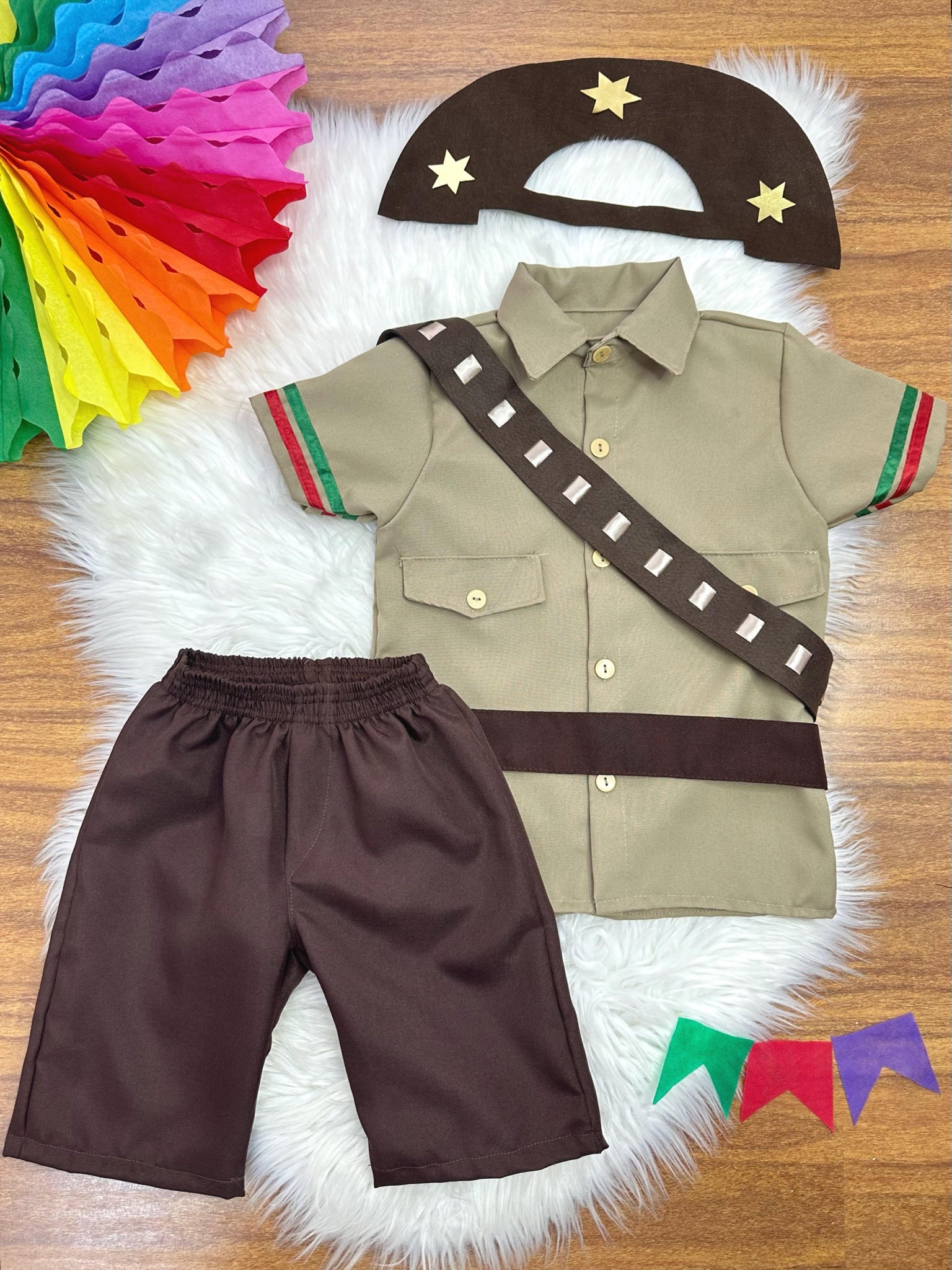 Conjunto Infantil Fantasia Junino Cangaceiro Lampião Marrom