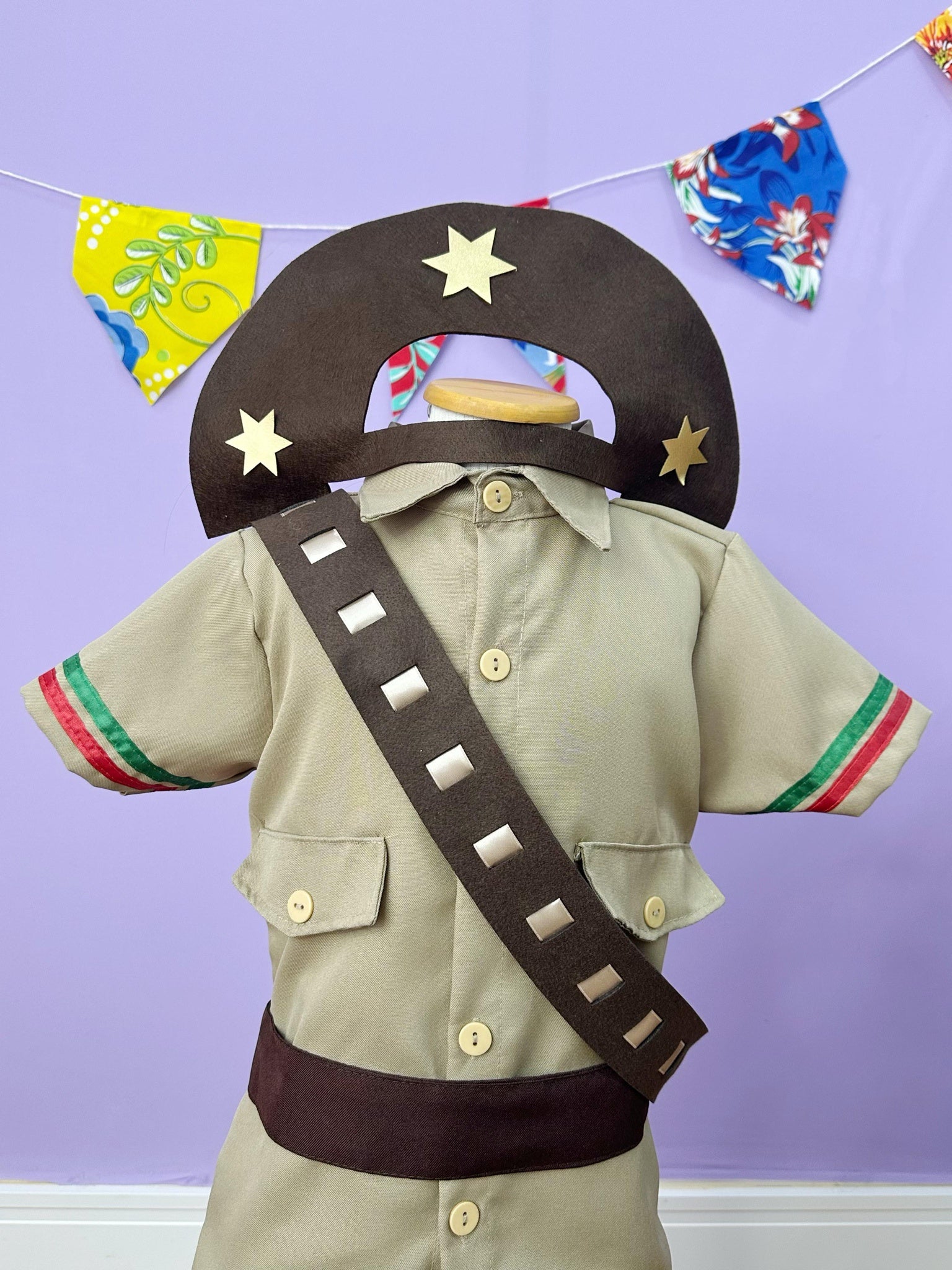 Conjunto Infantil Fantasia Junino Cangaceiro Lampião Marrom