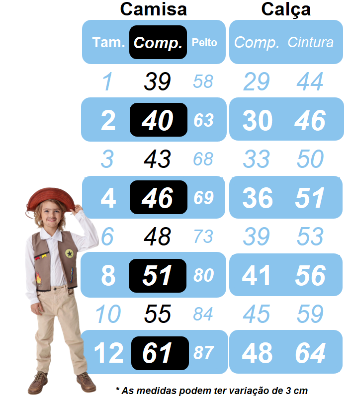 Conjunto Infantil Fantasia Junino Cangaceiro Lampião Marrom