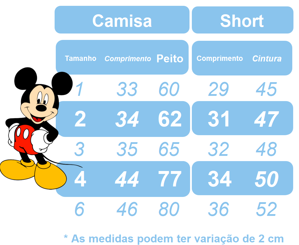 Conjunto Meninos do Mickey Mouse Com Short Susp.e Camisa