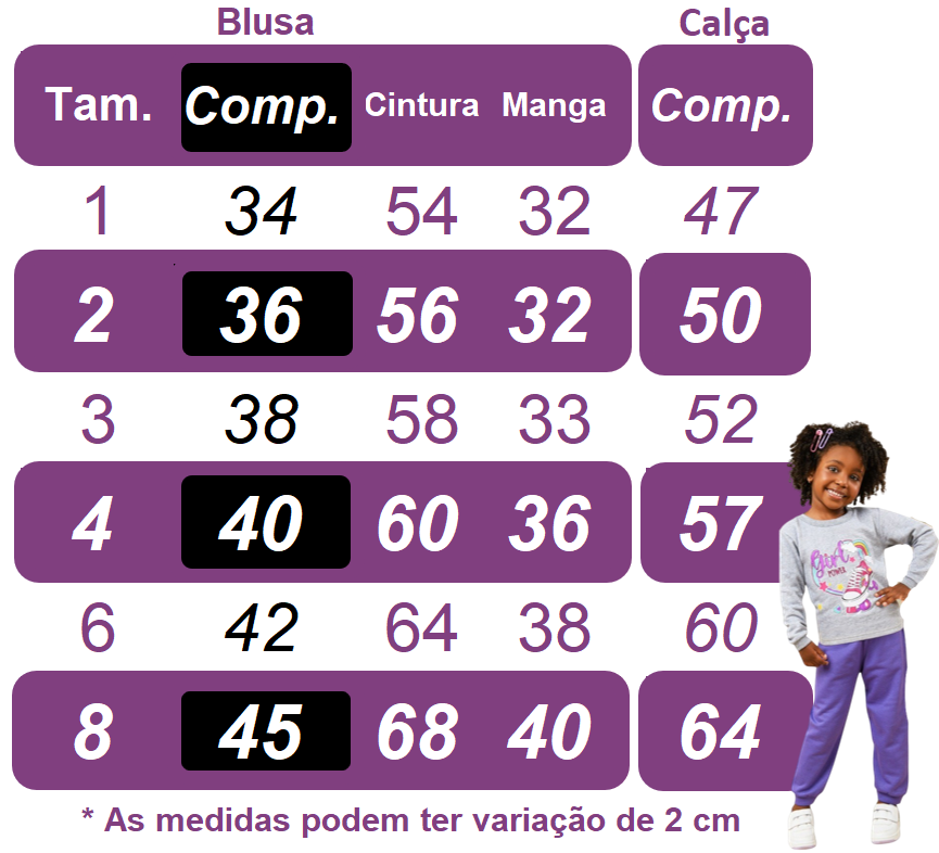 Kit Cleomara Meninas 8 peças Inverno