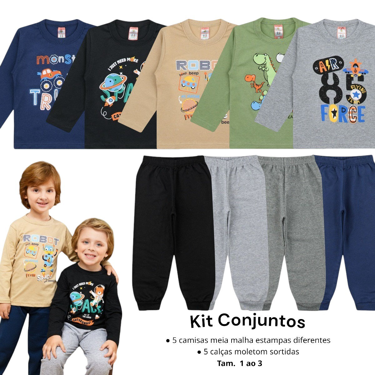 Kit Cleomara Meninos 10 peças Inverno 1 ao 8