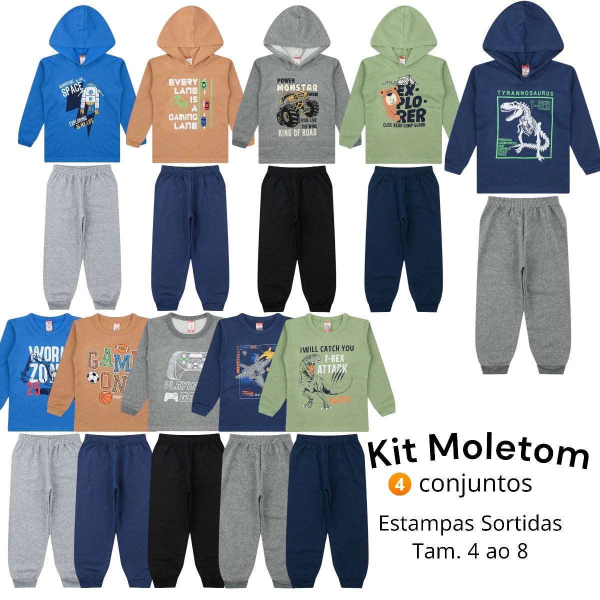 Kit Cleomara Meninos 8 Peças Inverno