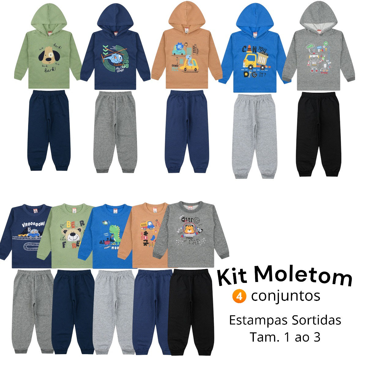 Kit Cleomara Meninos 8 Peças Inverno