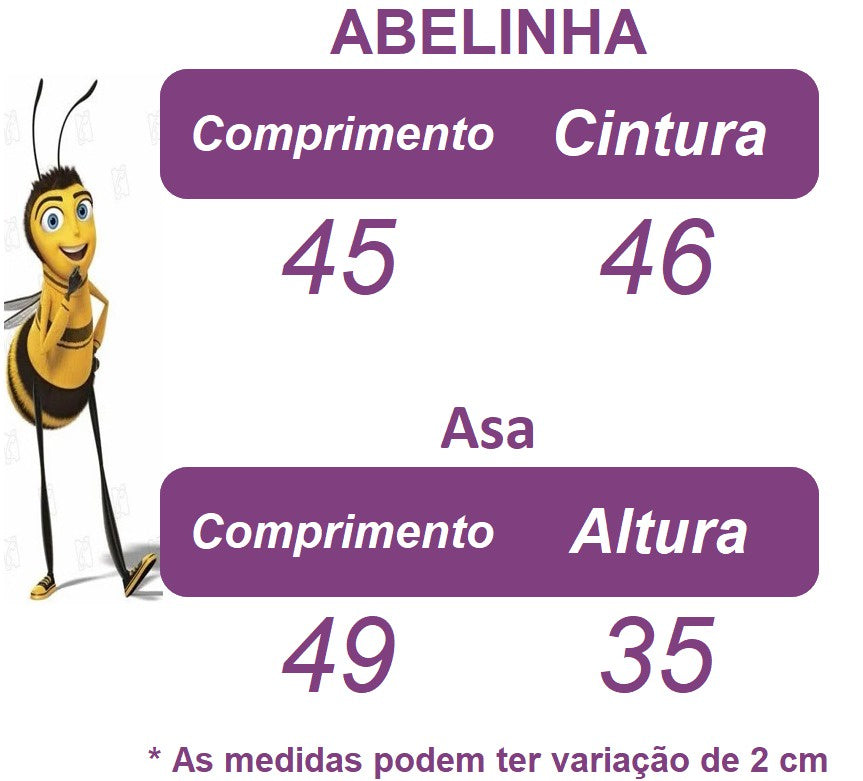 Romper Abelhinha Com Asa e Apliques Luxo Amarelo