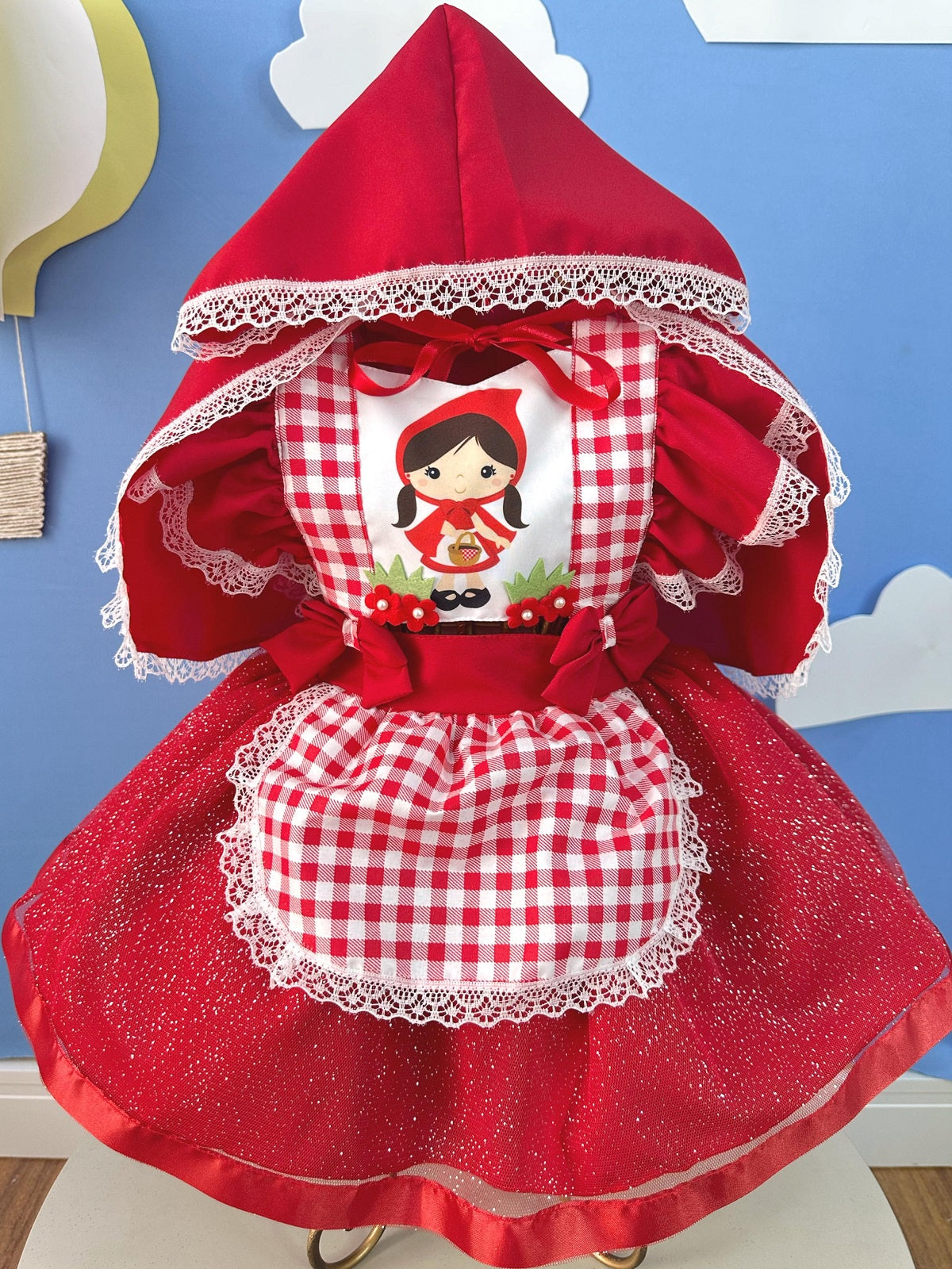 Romper Chapeuzinho Vermelho Com Capa Festas Luxo