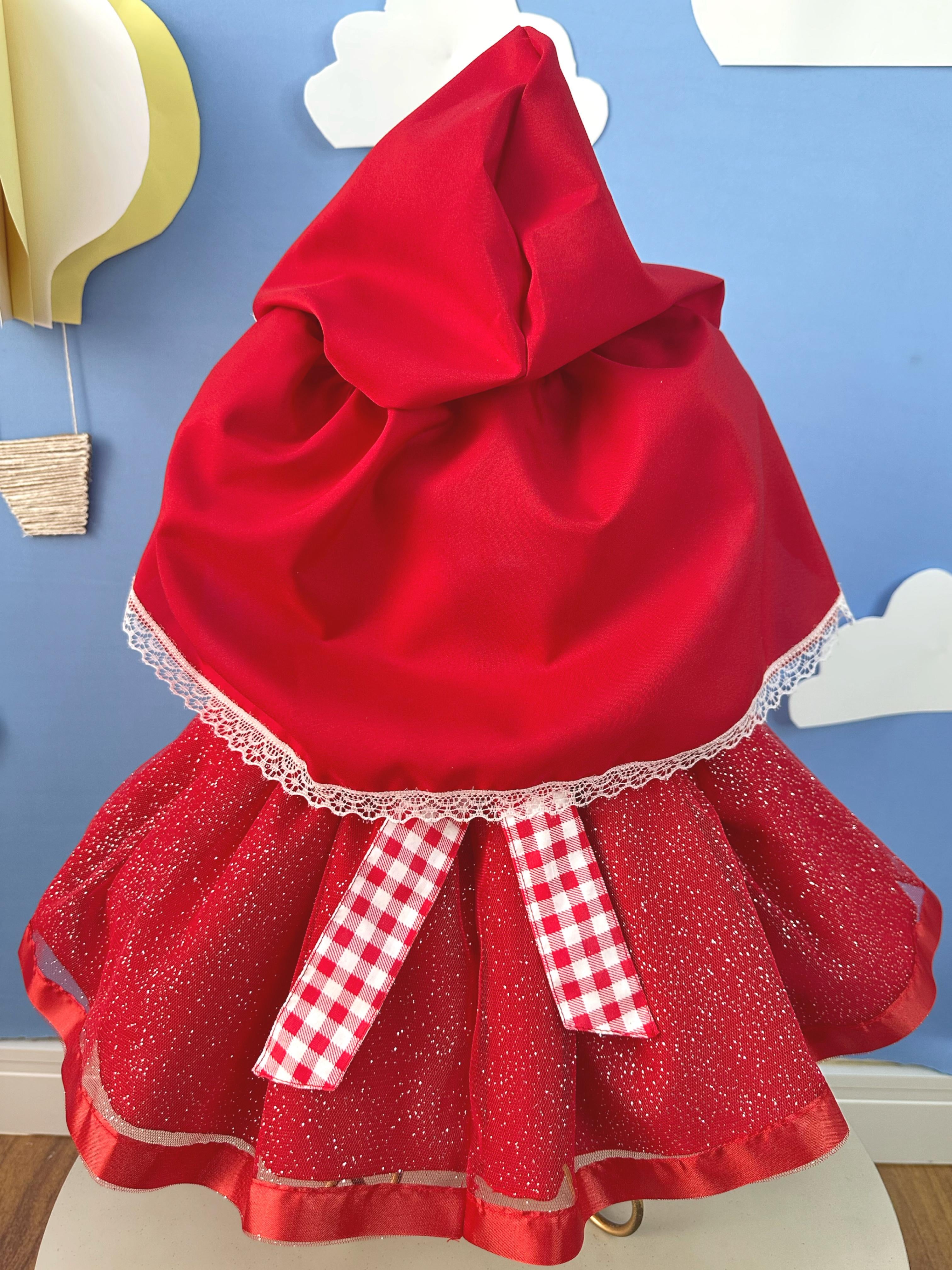 Romper Chapeuzinho Vermelho Com Capa Festas Luxo